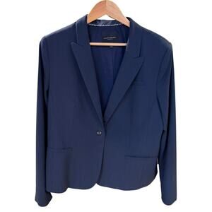 BANANA REPUBLIC Women's Navy Blue Classic Blazer Size 18 Jacket Wool Blend